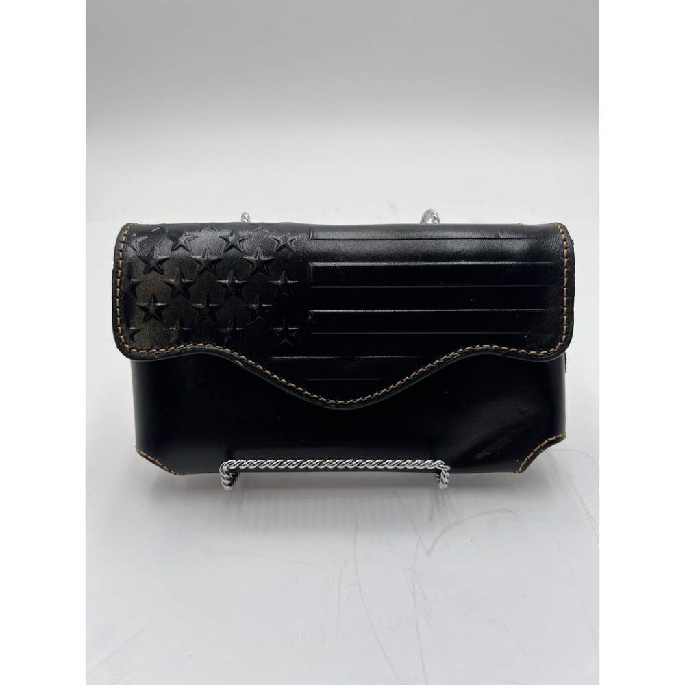 Montana West Black American Flag Leather Belt Loop Holster Cell Phone Case